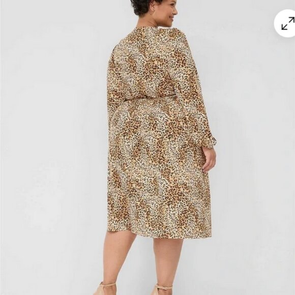 Women's Plus Size 30/32 Lane Bryant Leopard Print Knit Dress - Picture 2 of 6
